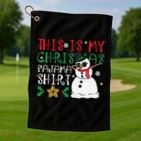 This Is My Christmas Pajama Holiday Golf Towel thumb 1