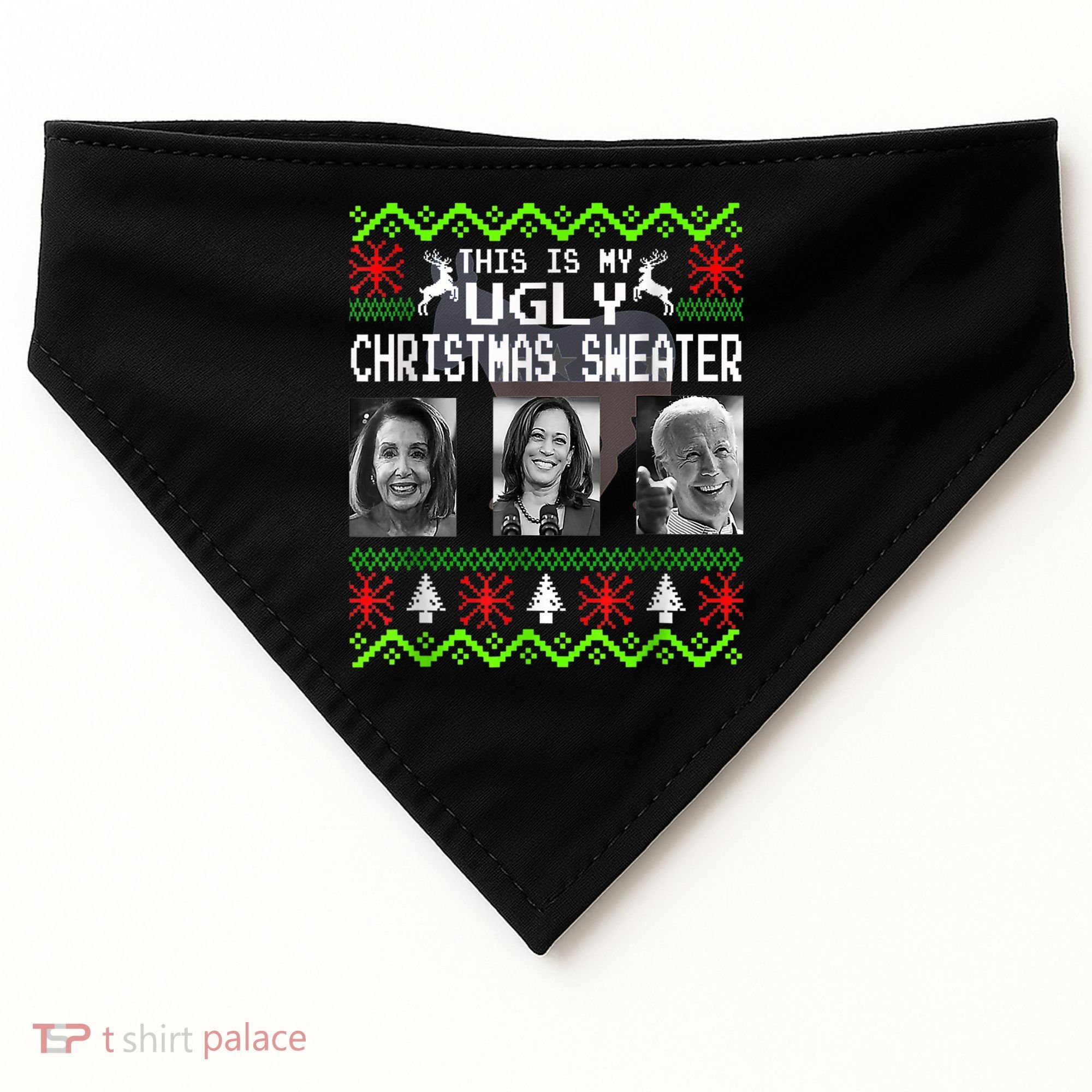 This Is My Ugly Christmas Anti Biden Sweater Christmas Gifts USA-Made Doggie Bandana