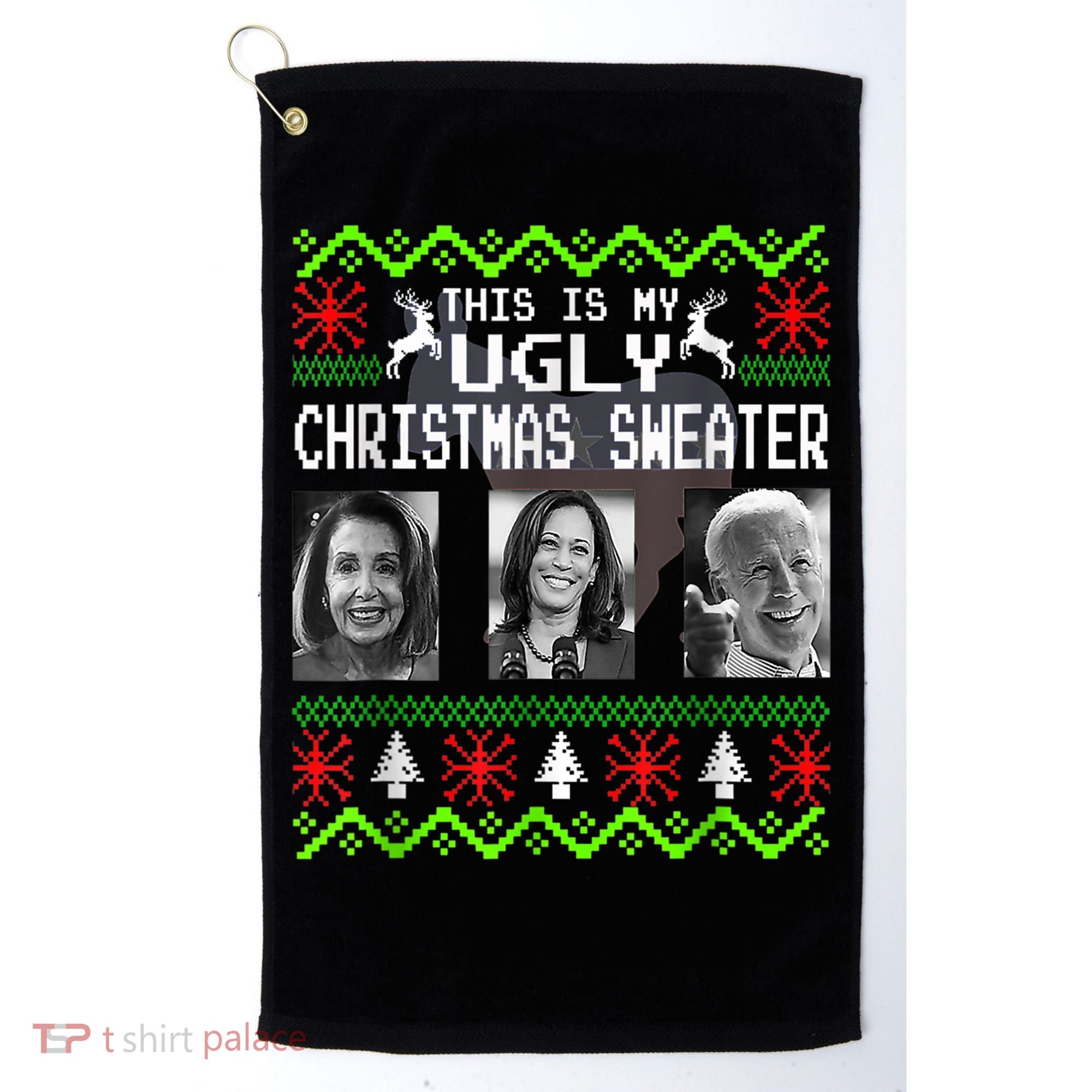 This Is My Ugly Christmas Anti Biden Sweater Christmas Gifts Golf Towel