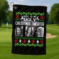 This Is My Ugly Christmas Anti Biden Sweater Christmas Gifts Golf Towel thumb 1