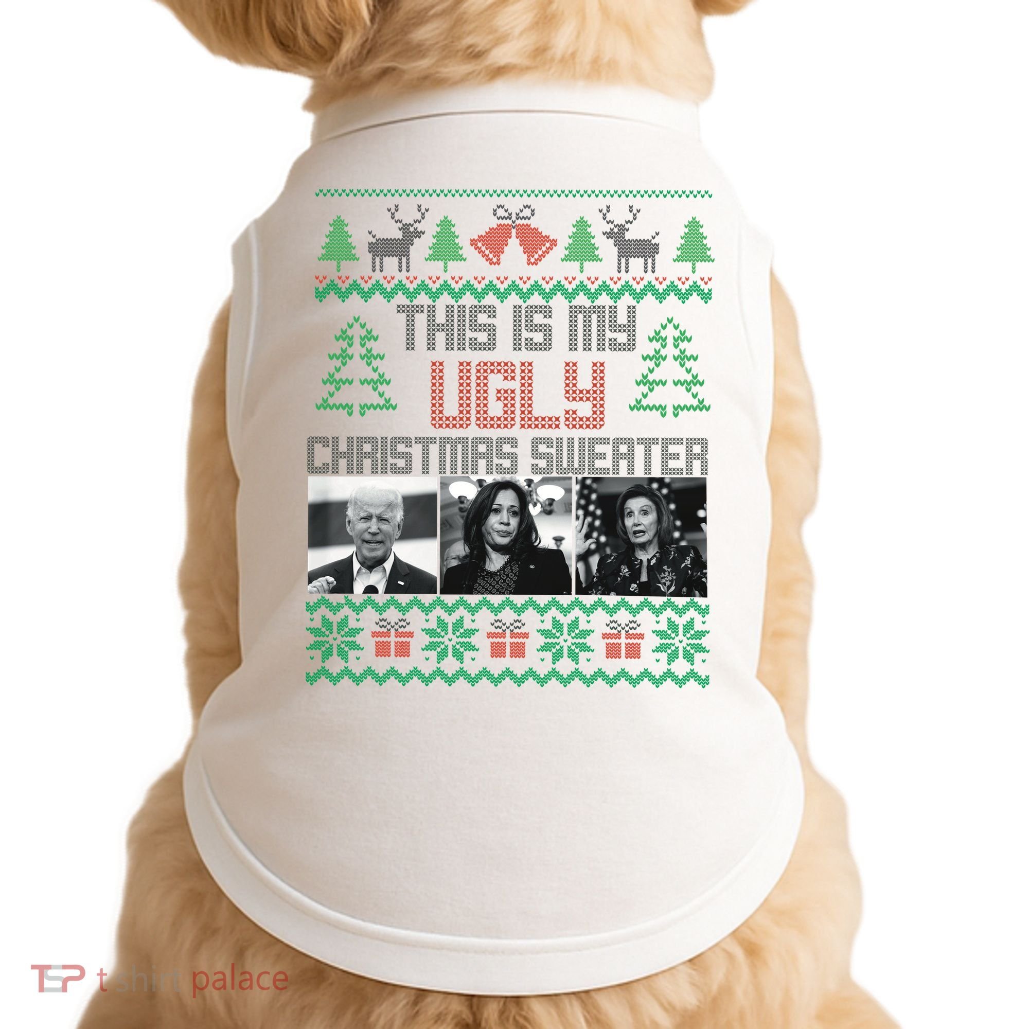 This Is My Ugly Christmas Sweater Funny Anti Biden FJB Doggie Tank