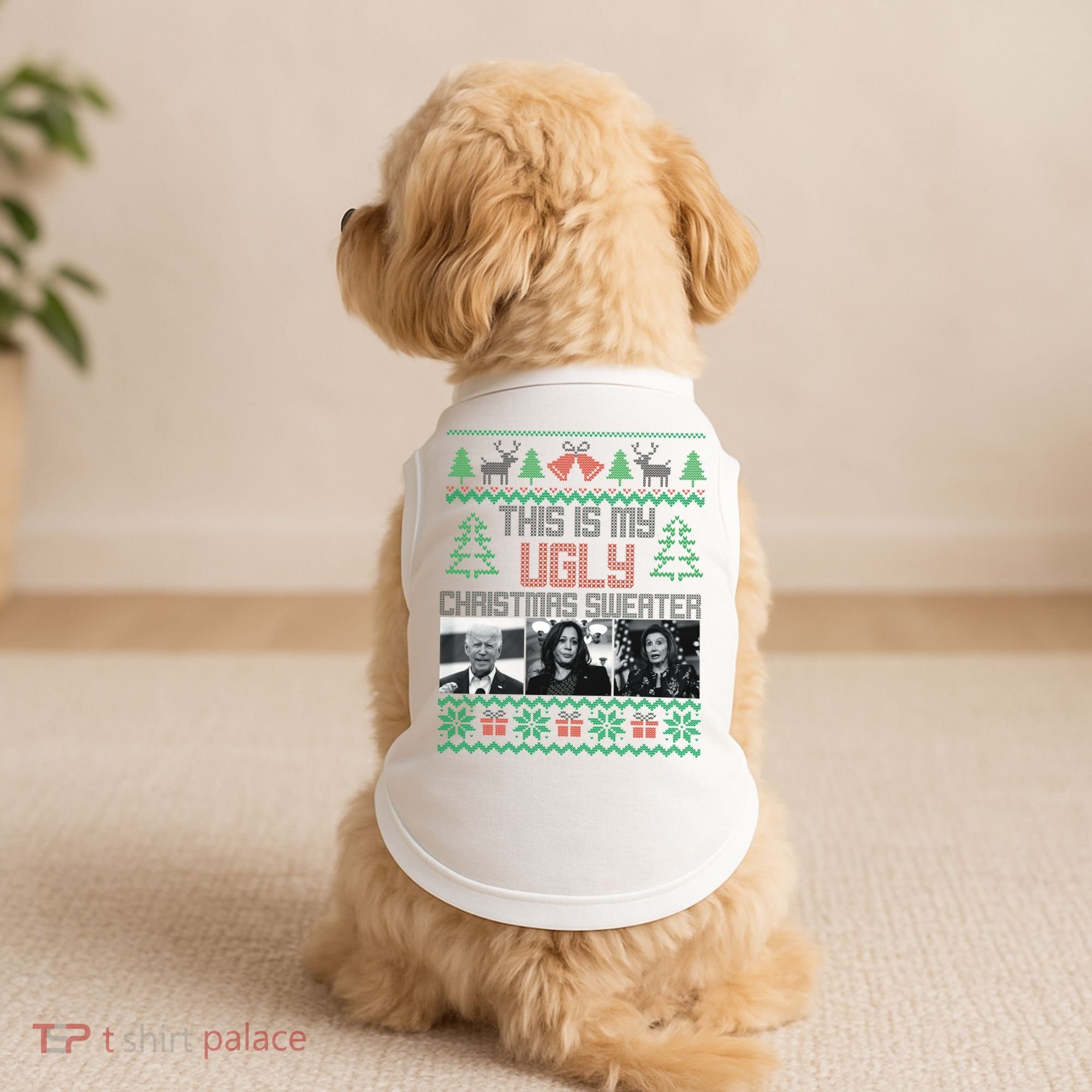 This Is My Ugly Christmas Sweater Funny Anti Biden FJB Doggie Tank