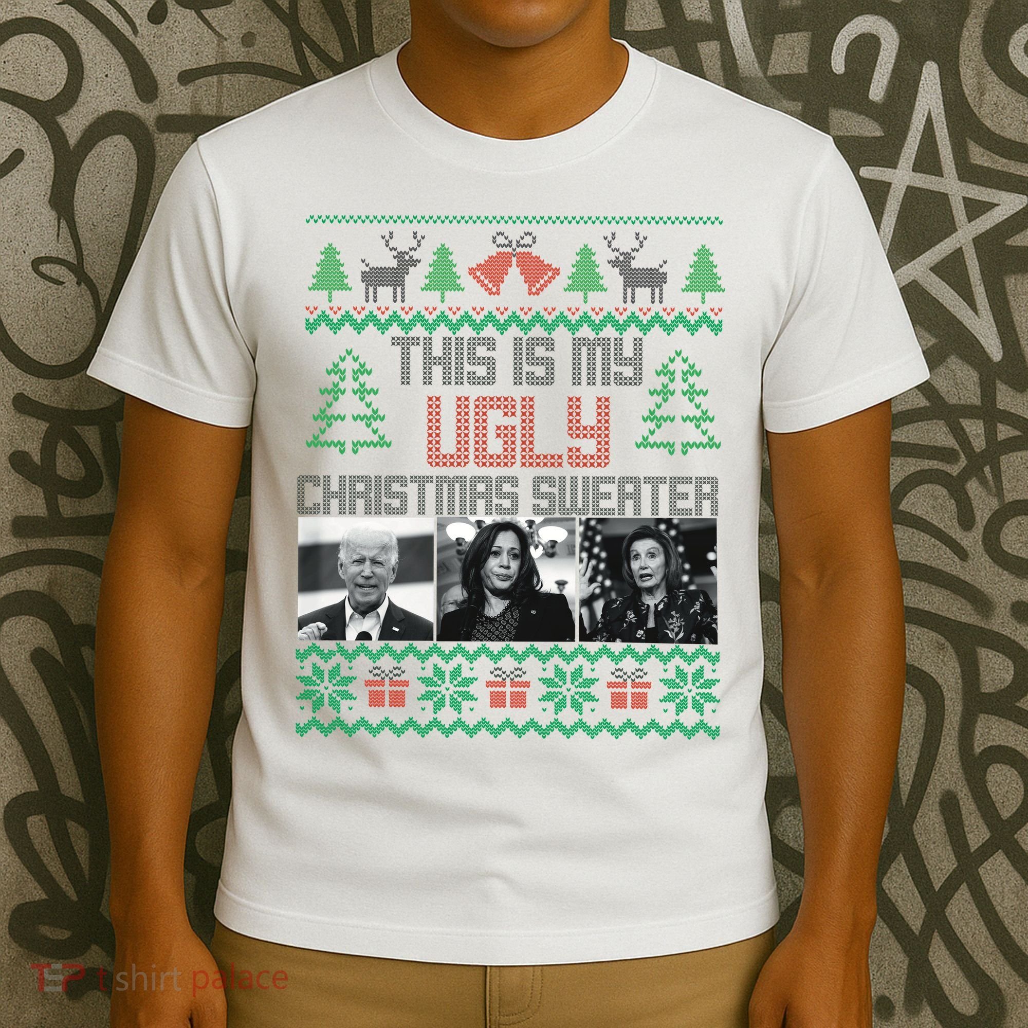 This Is My Ugly Christmas Sweater Funny Anti Biden FJB T-Shirt