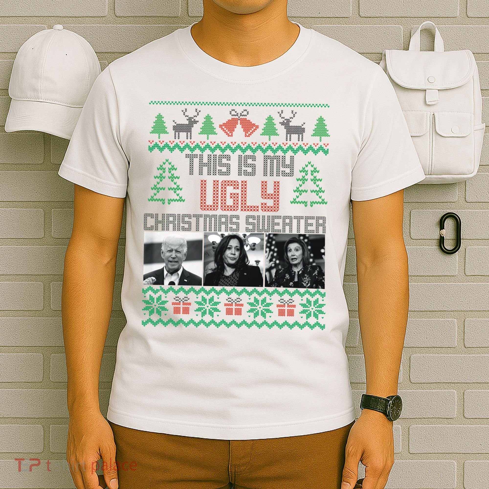 This Is My Ugly Christmas Sweater Funny Anti Biden FJB T-Shirt