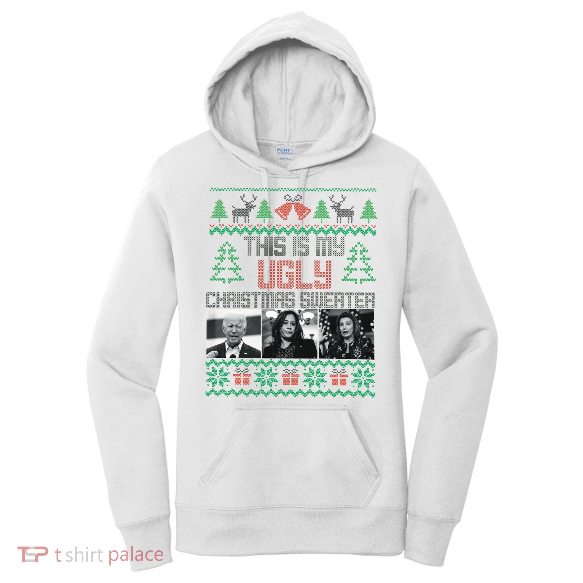 This Is My Ugly Christmas Sweater Funny Anti Biden FJB Women's Hoodie