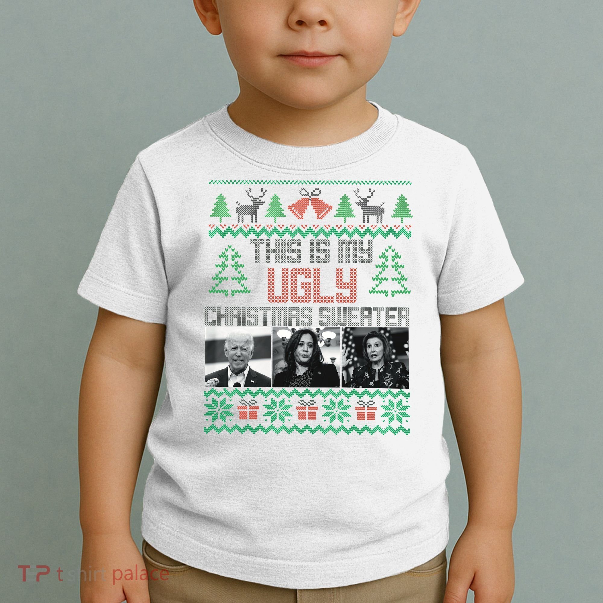 This Is My Ugly Christmas Sweater Funny Anti Biden FJB Toddler T-Shirt