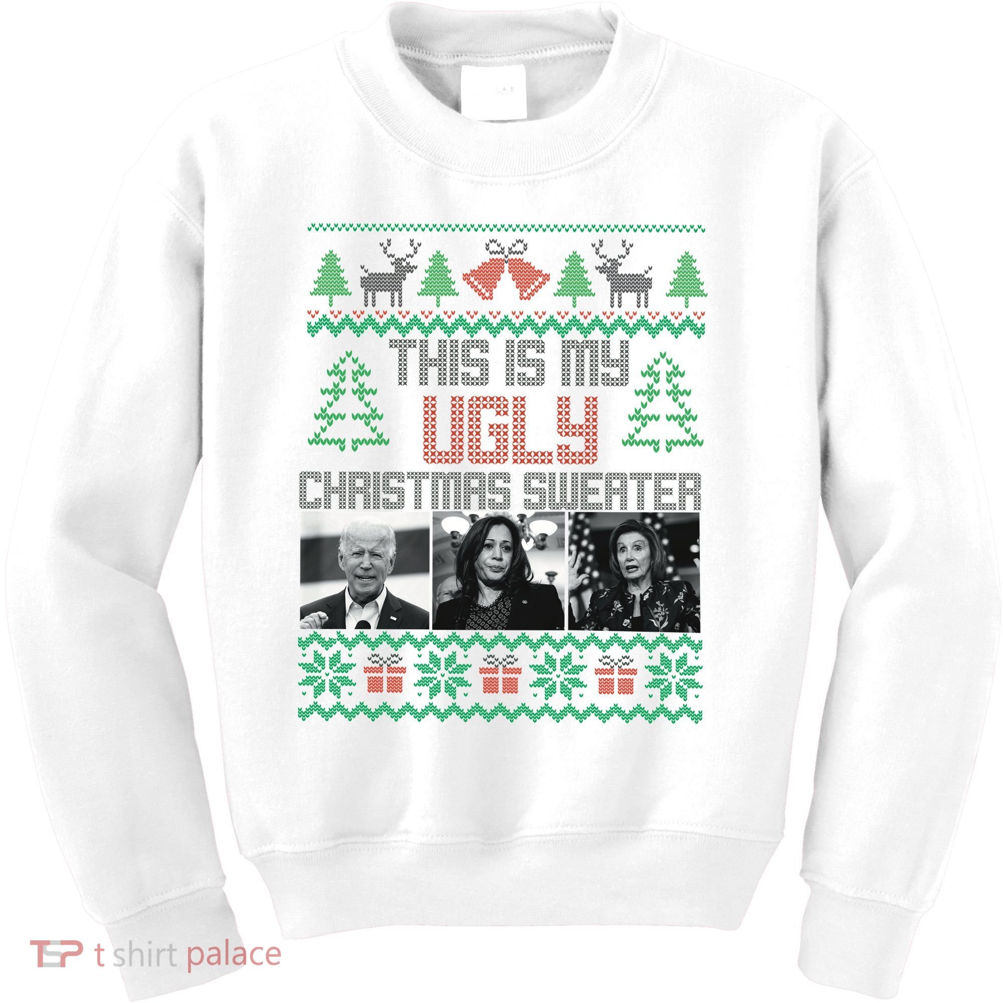 This Is My Ugly Christmas Sweater Funny Anti Biden FJB Kids Sweatshirt