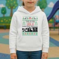 This Is My Ugly Christmas Sweater Funny Anti Biden FJB Kids Hoodie thumb 3