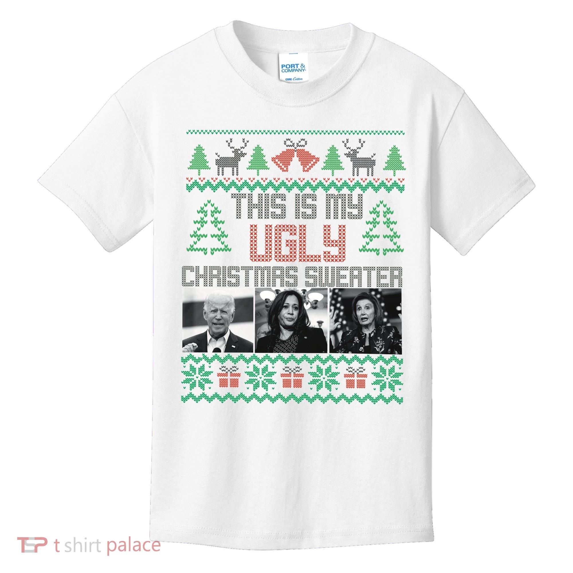 This Is My Ugly Christmas Sweater Funny Anti Biden FJB Kids T-Shirt