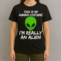 This Is My Human Costume I'm Really An Alien T-Shirt thumb 4