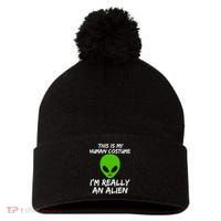 This Is My Human Costume I'm Really An Alien Pom Pom 12in Knit Beanie thumb 0