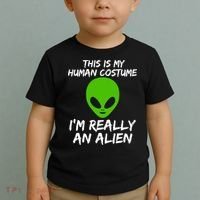 This Is My Human Costume I'm Really An Alien Toddler T-Shirt thumb 2