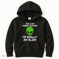 This Is My Human Costume I'm Really An Alien Kids Hoodie thumb 0