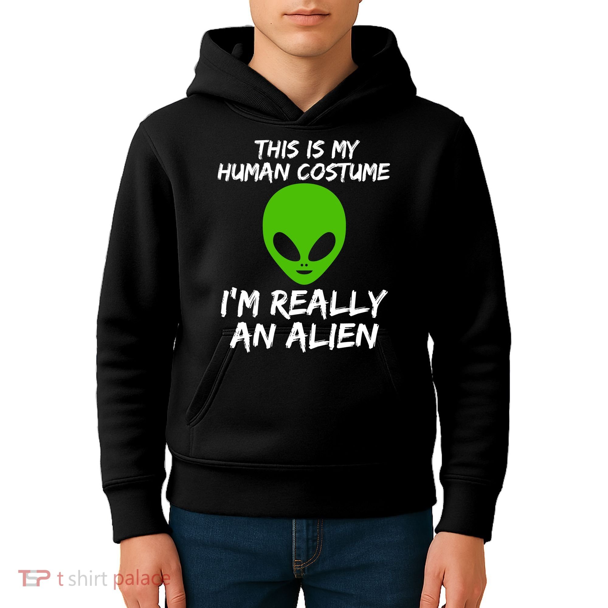 This Is My Human Costume I'm Really An Alien Kids Hoodie