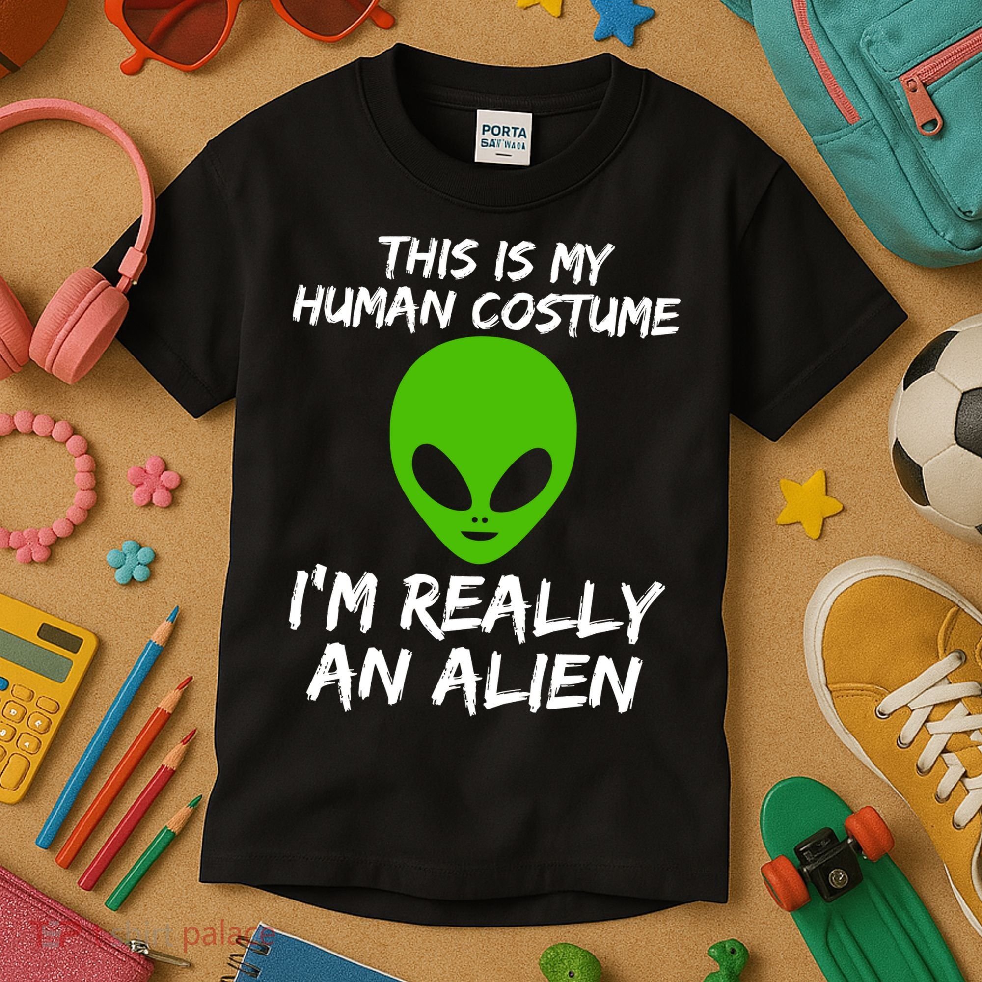 This Is My Human Costume I'm Really An Alien Kids T-Shirt