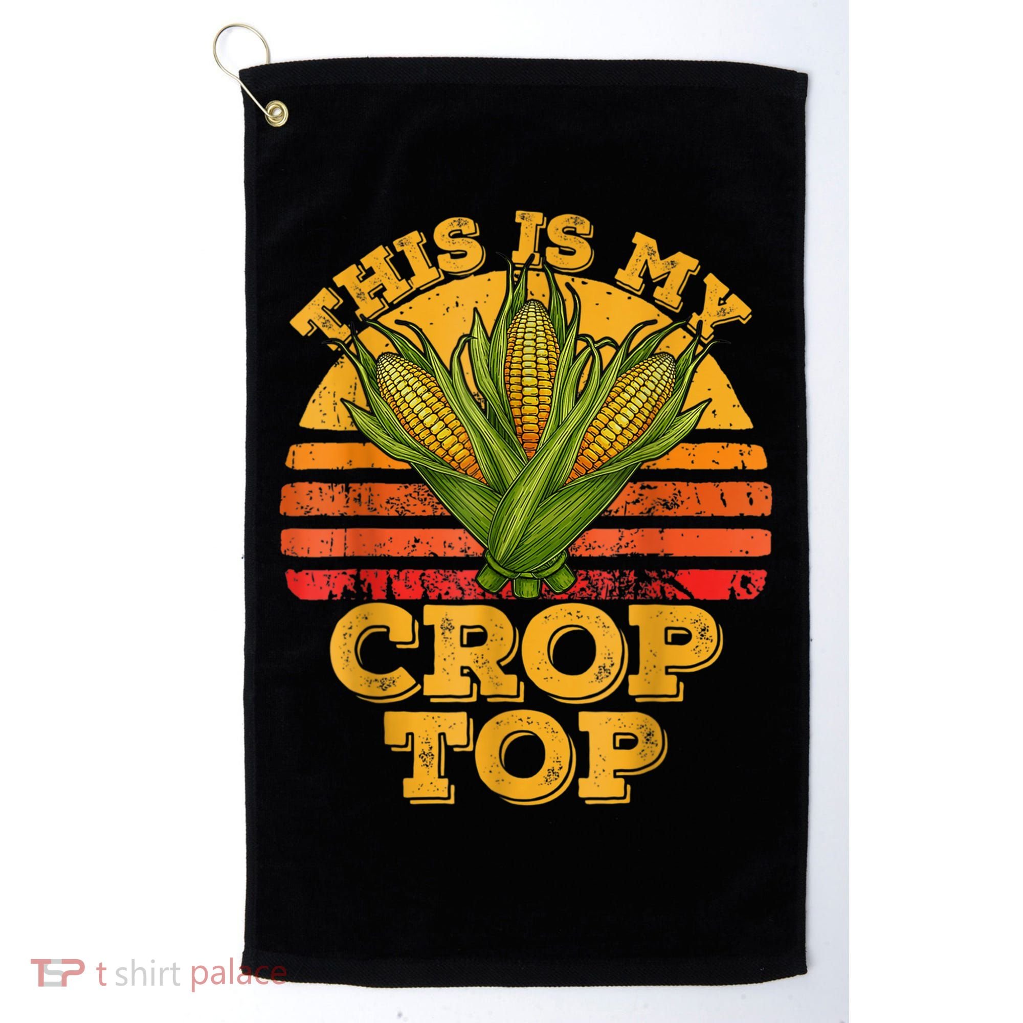 This Is My Crop Top Funny Farmer Farming Corn Lover Retro Golf Towel