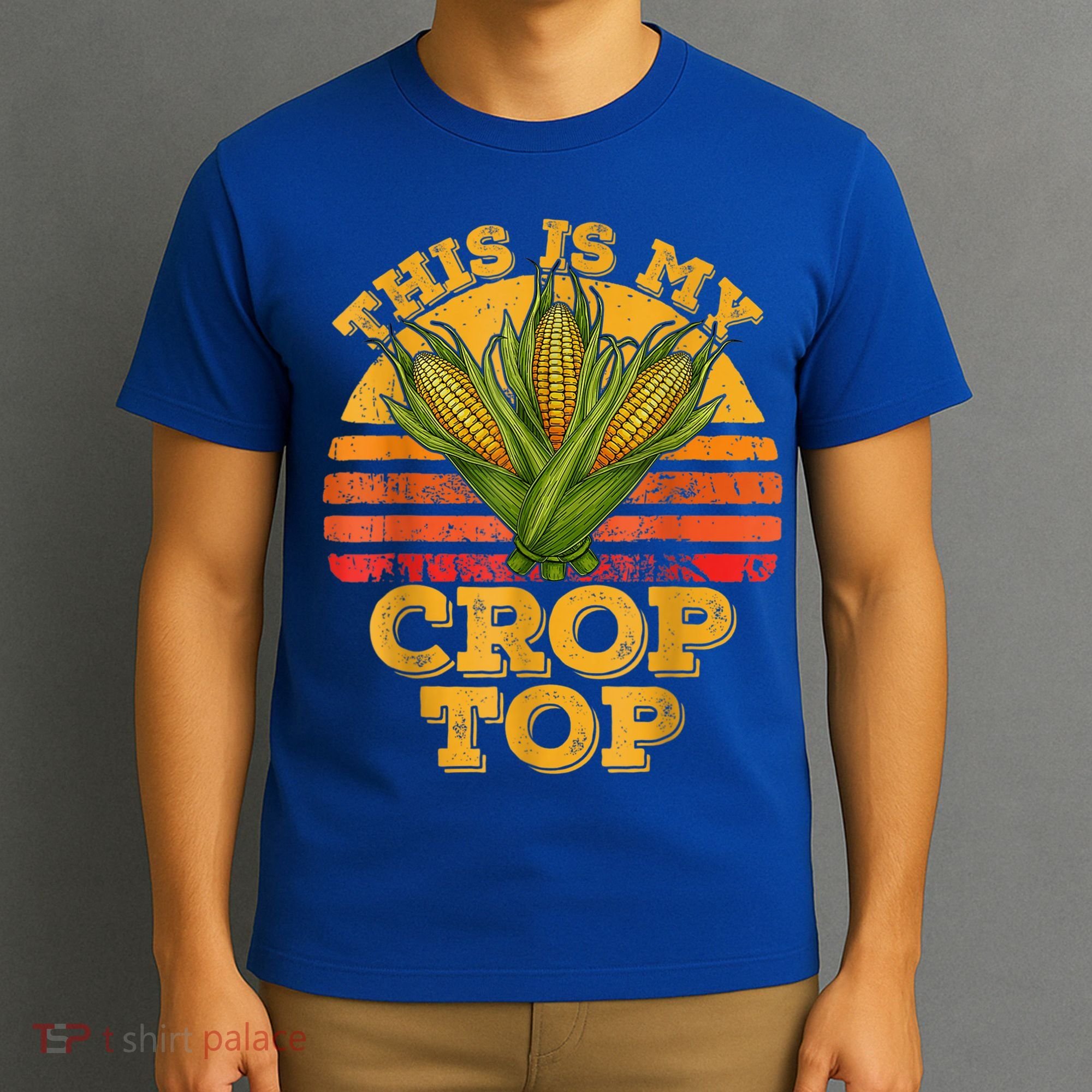 This Is My Crop Top Funny Farmer Farming Corn Lover Retro T-Shirt