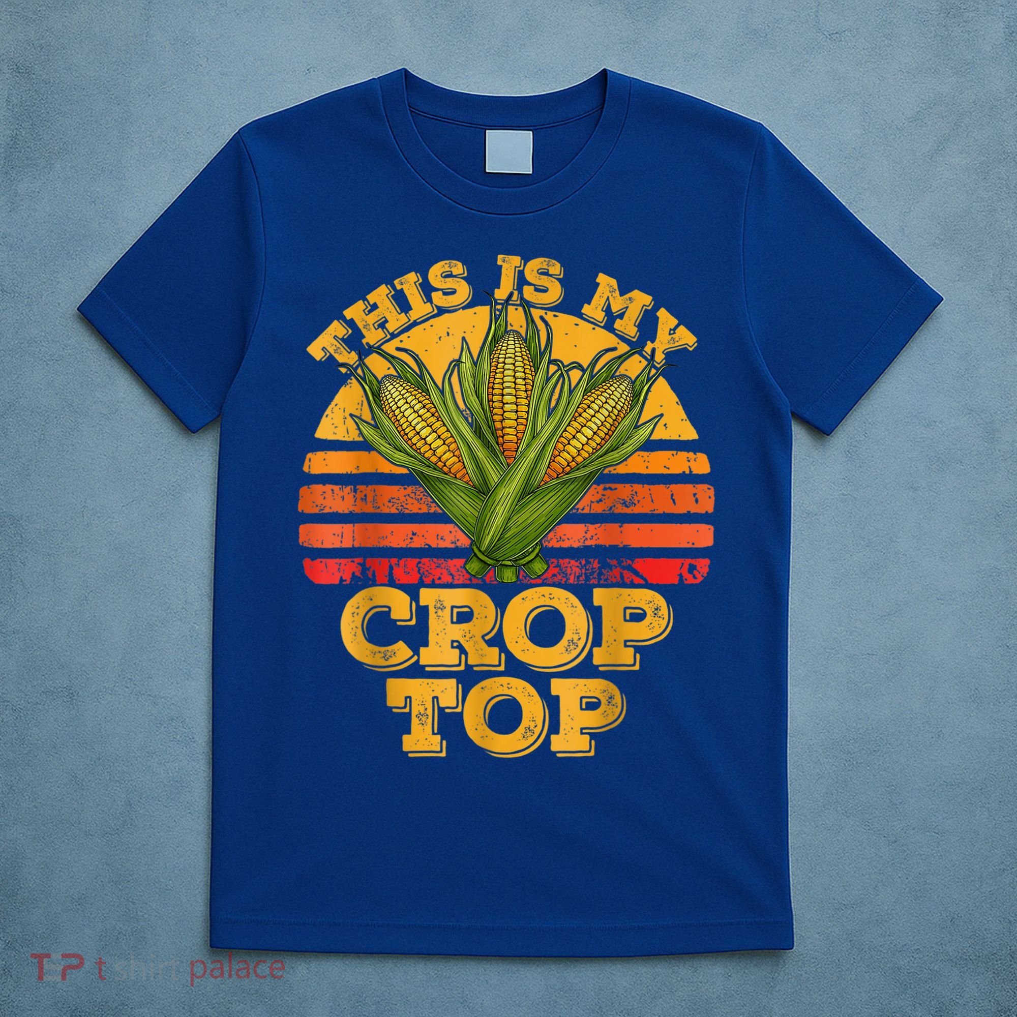 This Is My Crop Top Funny Farmer Farming Corn Lover Retro T-Shirt