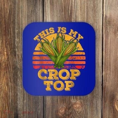 This Is My Crop Top Funny Farmer Farming Corn Lover Retro Coaster