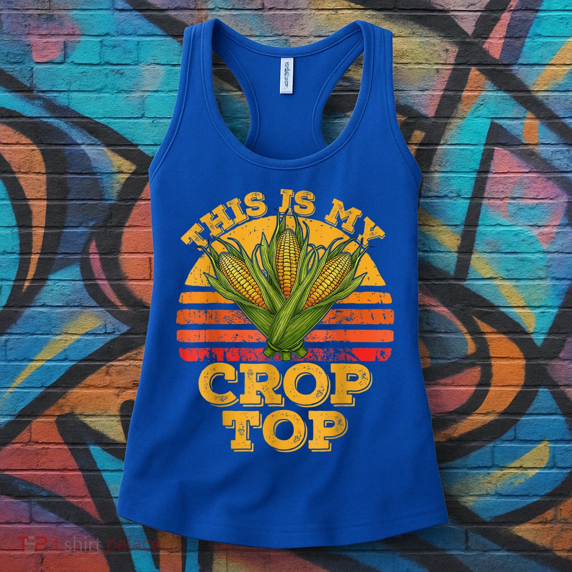 This Is My Crop Top Funny Farmer Farming Corn Lover Retro Women's Tank Top
