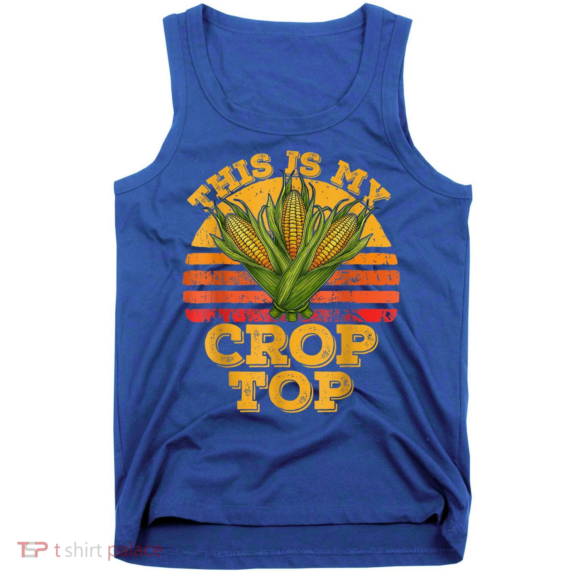 This Is My Crop Top Funny Farmer Farming Corn Lover Retro Tank Top