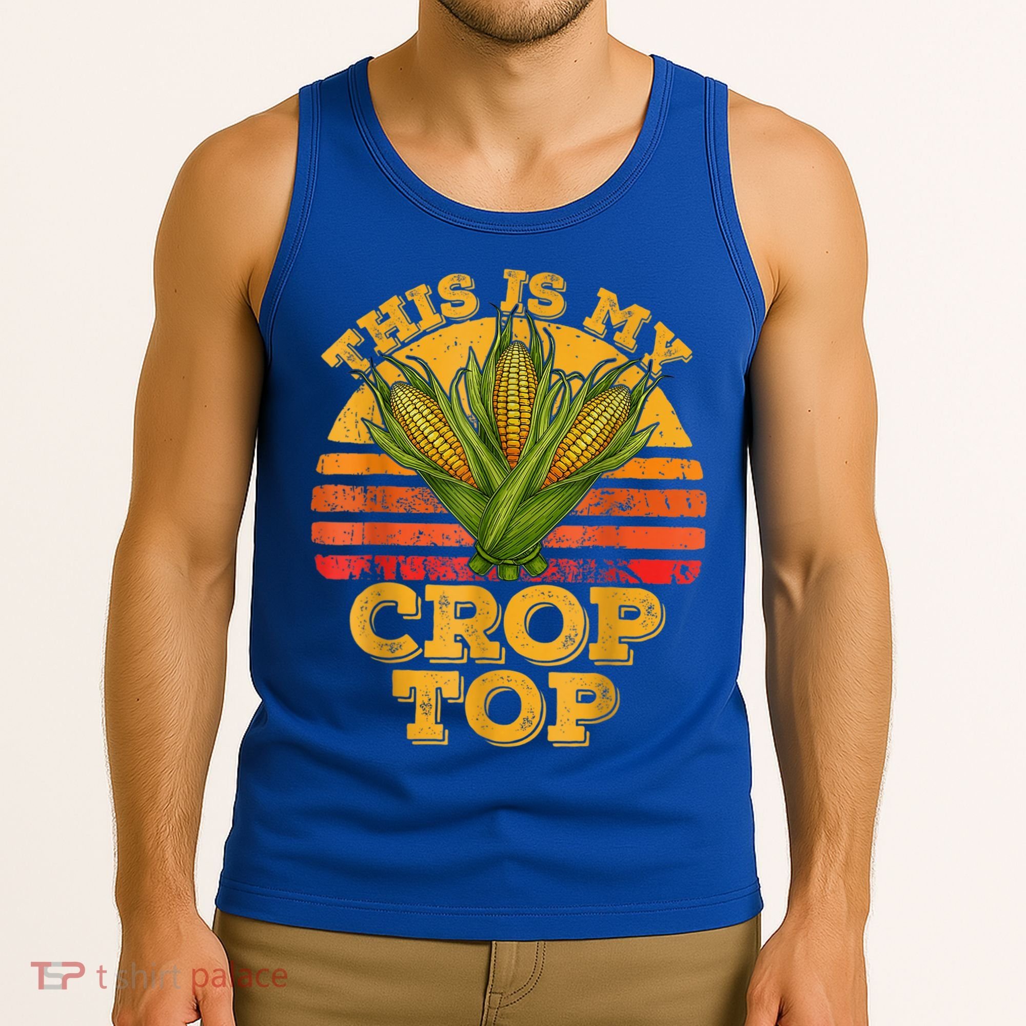 This Is My Crop Top Funny Farmer Farming Corn Lover Retro Tank Top