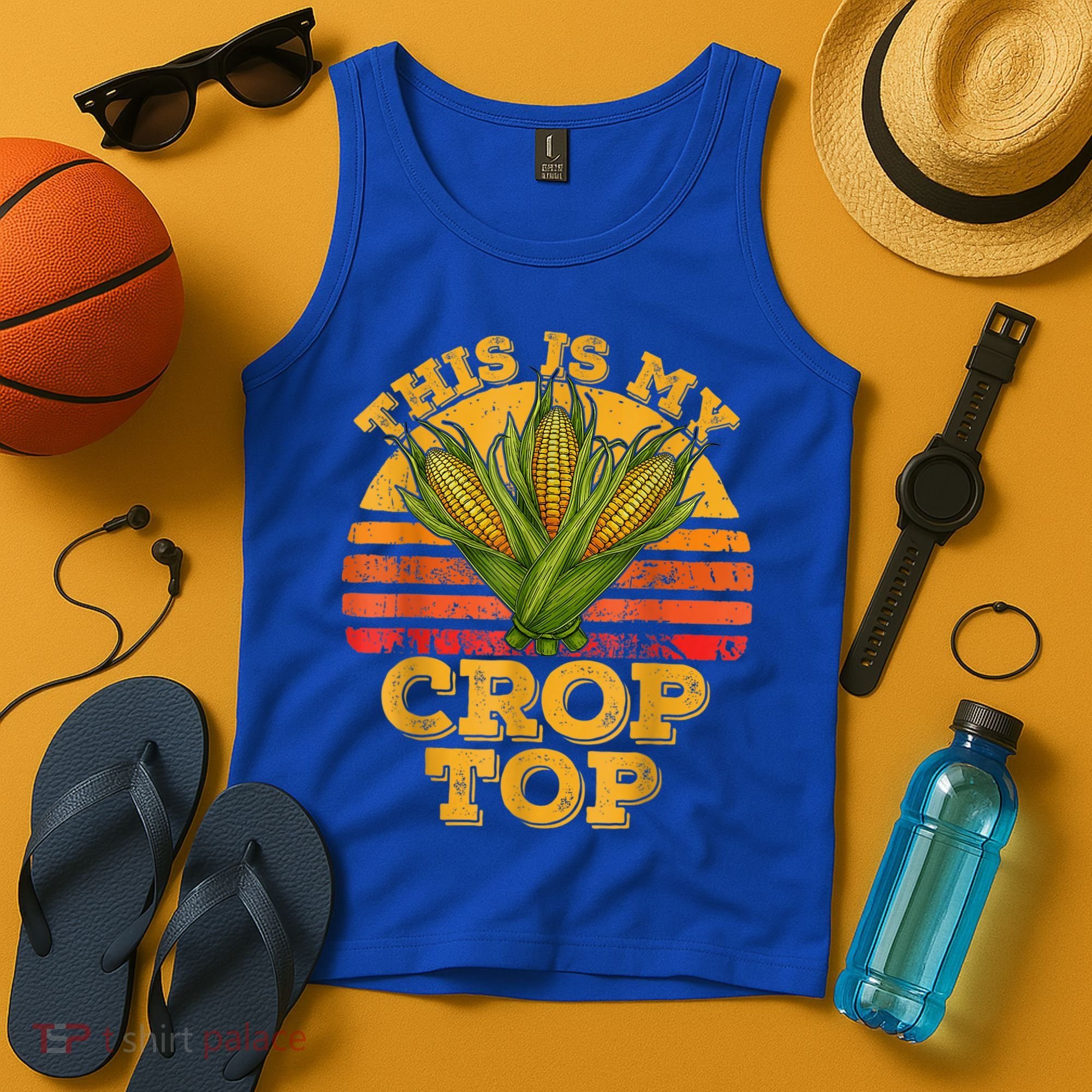 This Is My Crop Top Funny Farmer Farming Corn Lover Retro Tank Top