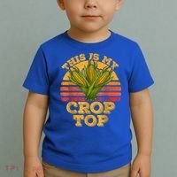 This Is My Crop Top Funny Farmer Farming Corn Lover Retro Toddler T-Shirt thumb 2