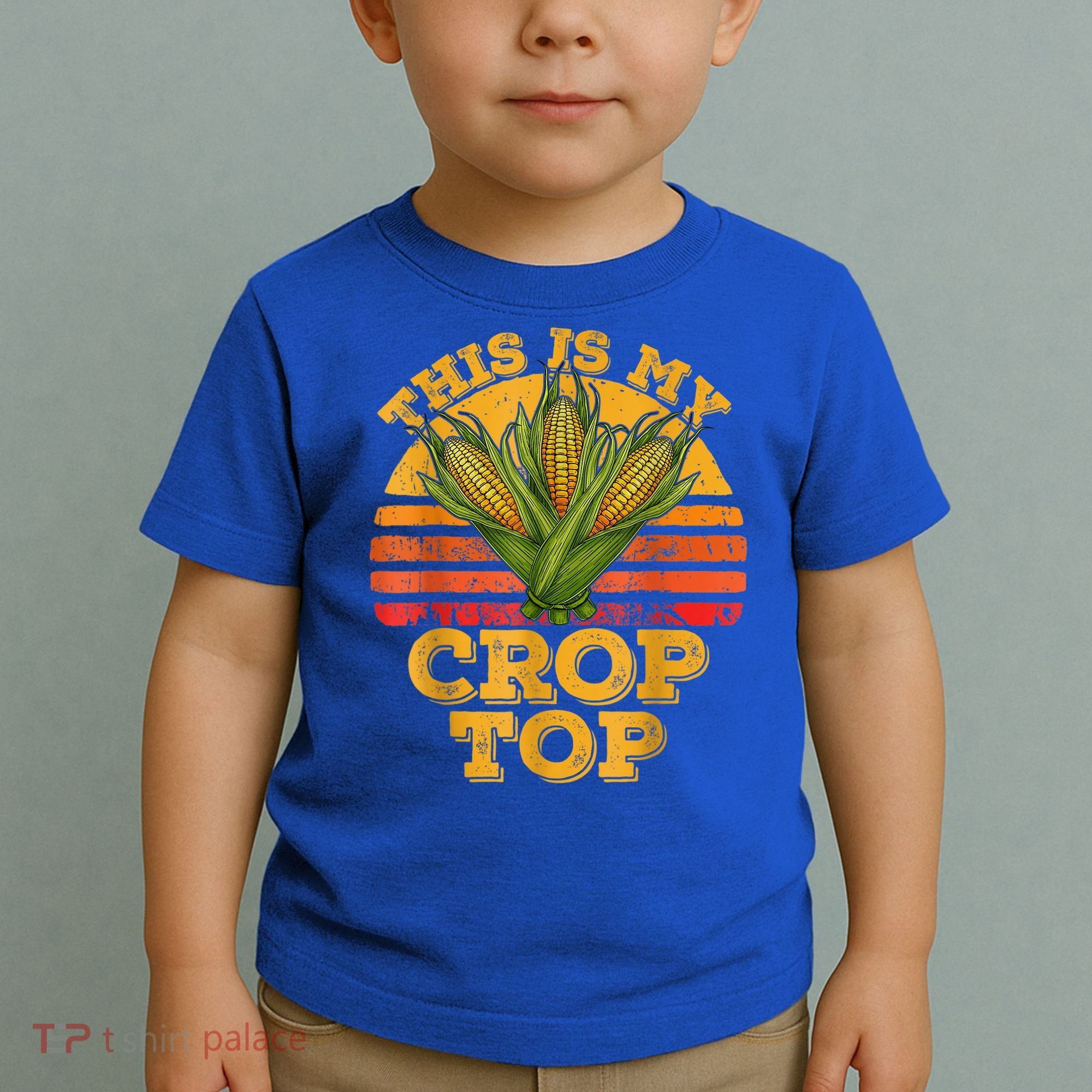 This Is My Crop Top Funny Farmer Farming Corn Lover Retro Toddler T-Shirt