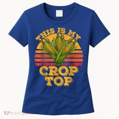 This Is My Crop Top Funny Farmer Farming Corn Lover Retro Women's T-Shirt