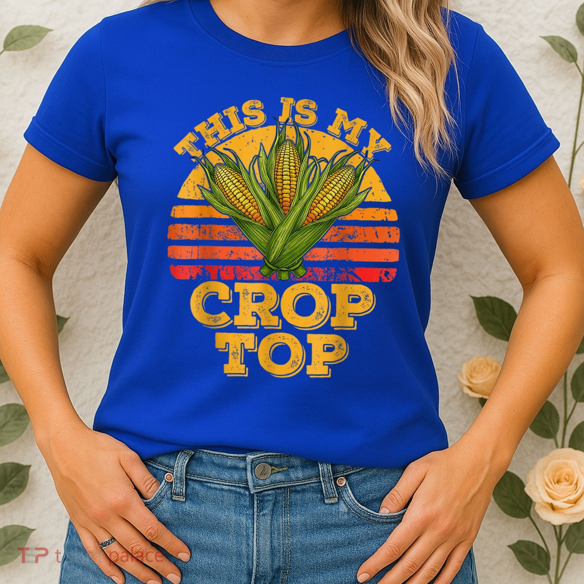 This Is My Crop Top Funny Farmer Farming Corn Lover Retro Women's T-Shirt