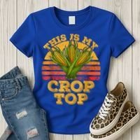 This Is My Crop Top Funny Farmer Farming Corn Lover Retro Women's T-Shirt thumb 3