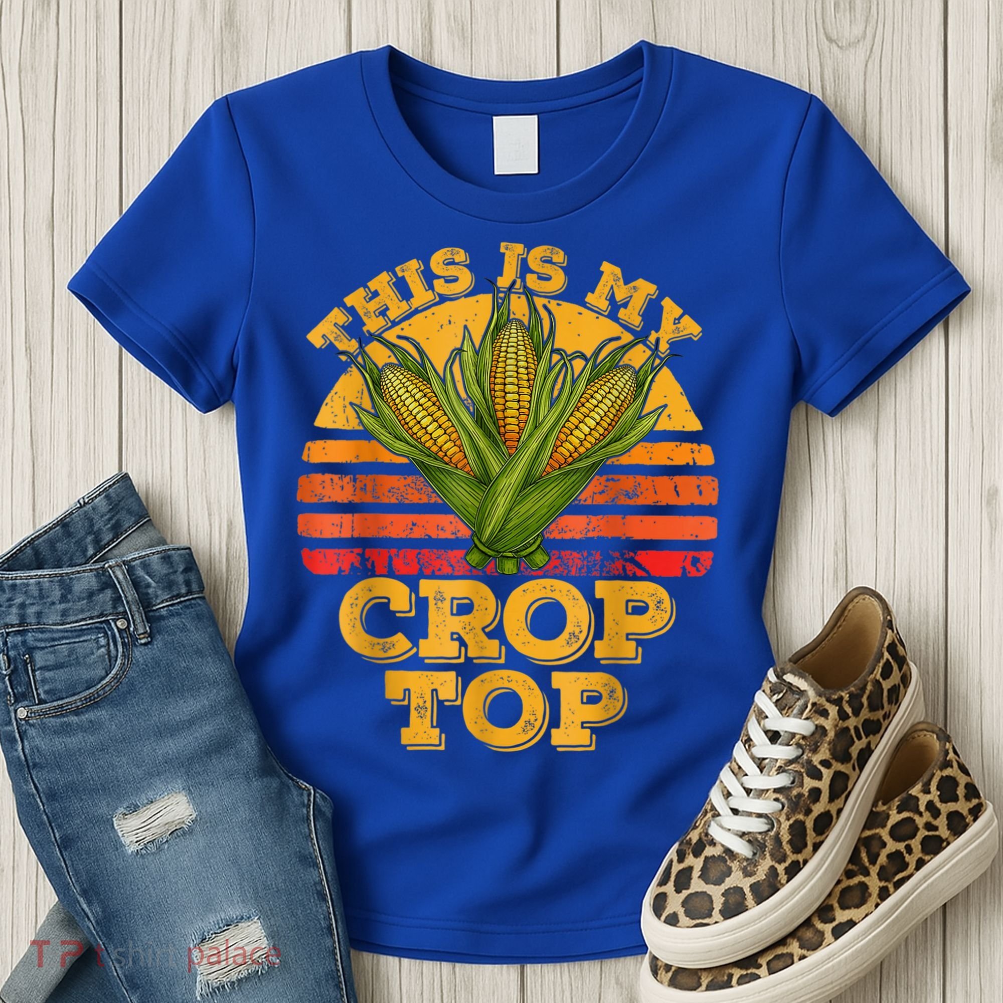 This Is My Crop Top Funny Farmer Farming Corn Lover Retro Women's T-Shirt