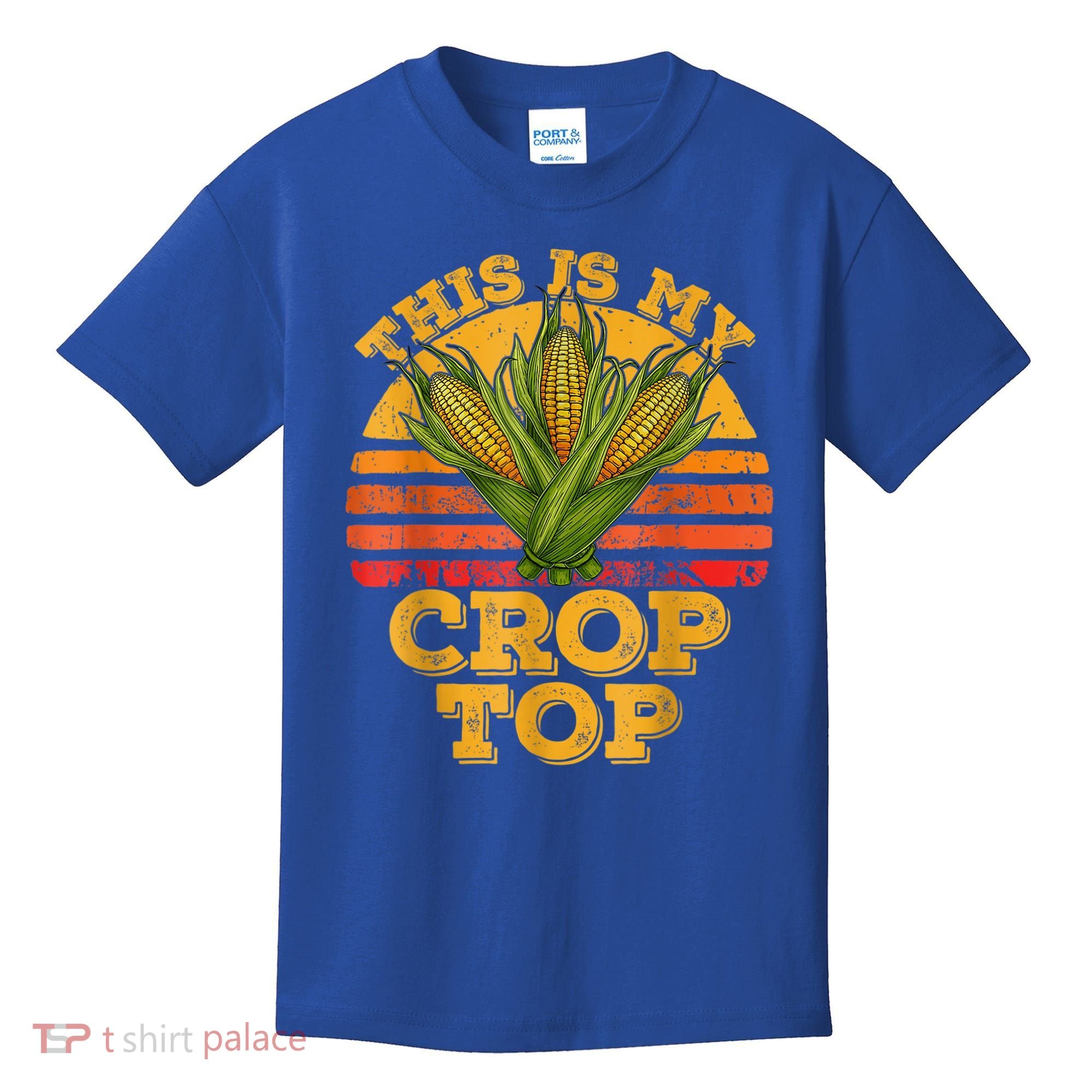 This Is My Crop Top Funny Farmer Farming Corn Lover Retro Kids T-Shirt