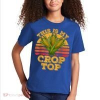 This Is My Crop Top Funny Farmer Farming Corn Lover Retro Kids T-Shirt thumb 2