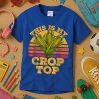 This Is My Crop Top Funny Farmer Farming Corn Lover Retro Kids T-Shirt thumb 3
