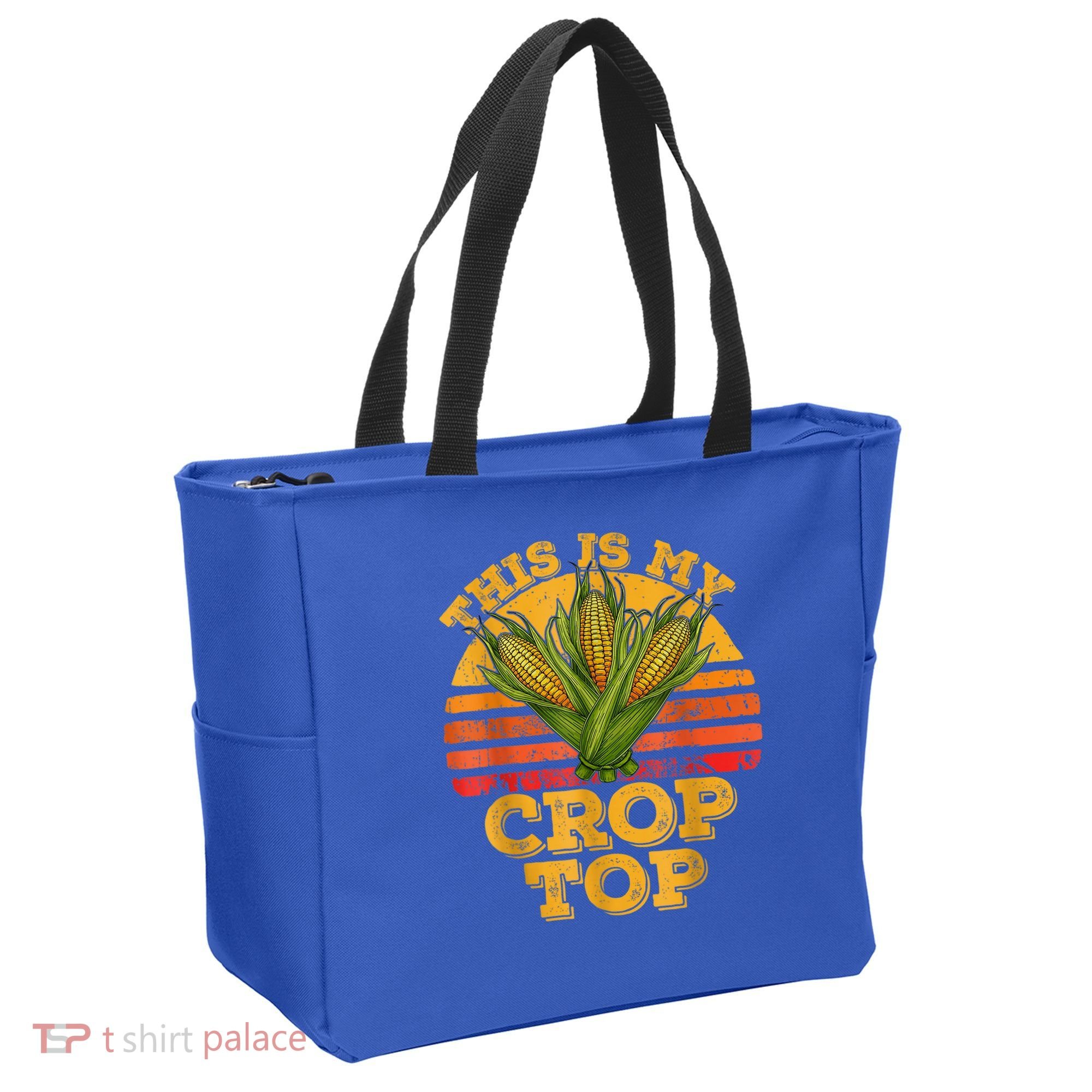 This Is My Crop Top Funny Farmer Farming Corn Lover Retro Tote Bag