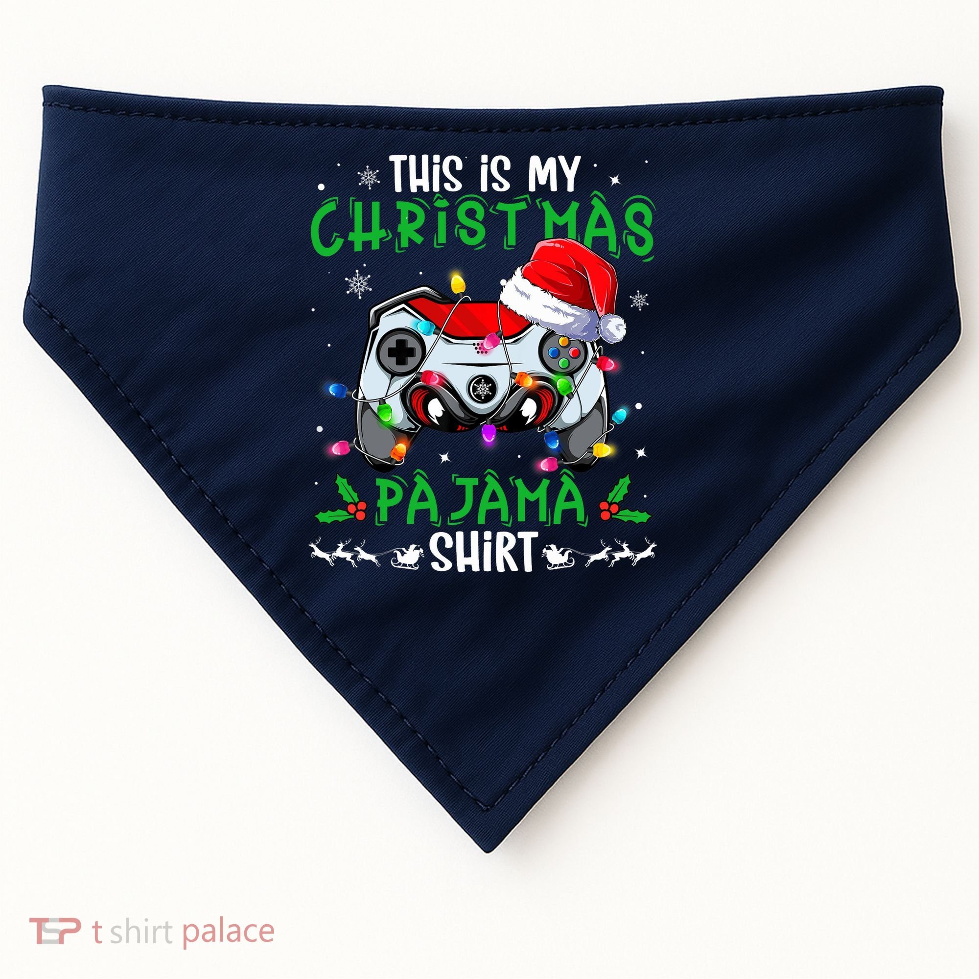 This Is My Christmas Pajama Video Game Gamer Boy Teens USA-Made Doggie Bandana