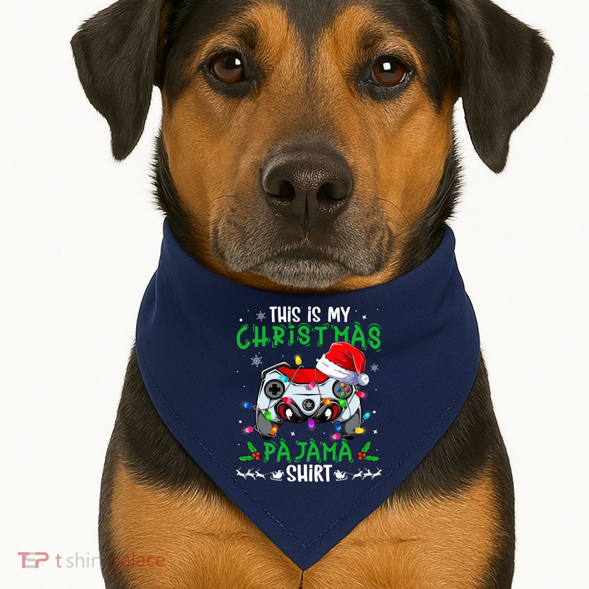 This Is My Christmas Pajama Video Game Gamer Boy Teens USA-Made Doggie Bandana