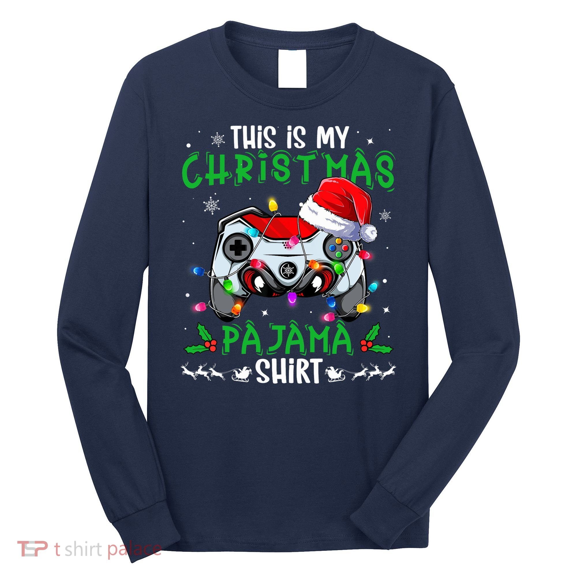 This Is My Christmas Pajama Video Game Gamer Boy Teens Long Sleeve Shirt