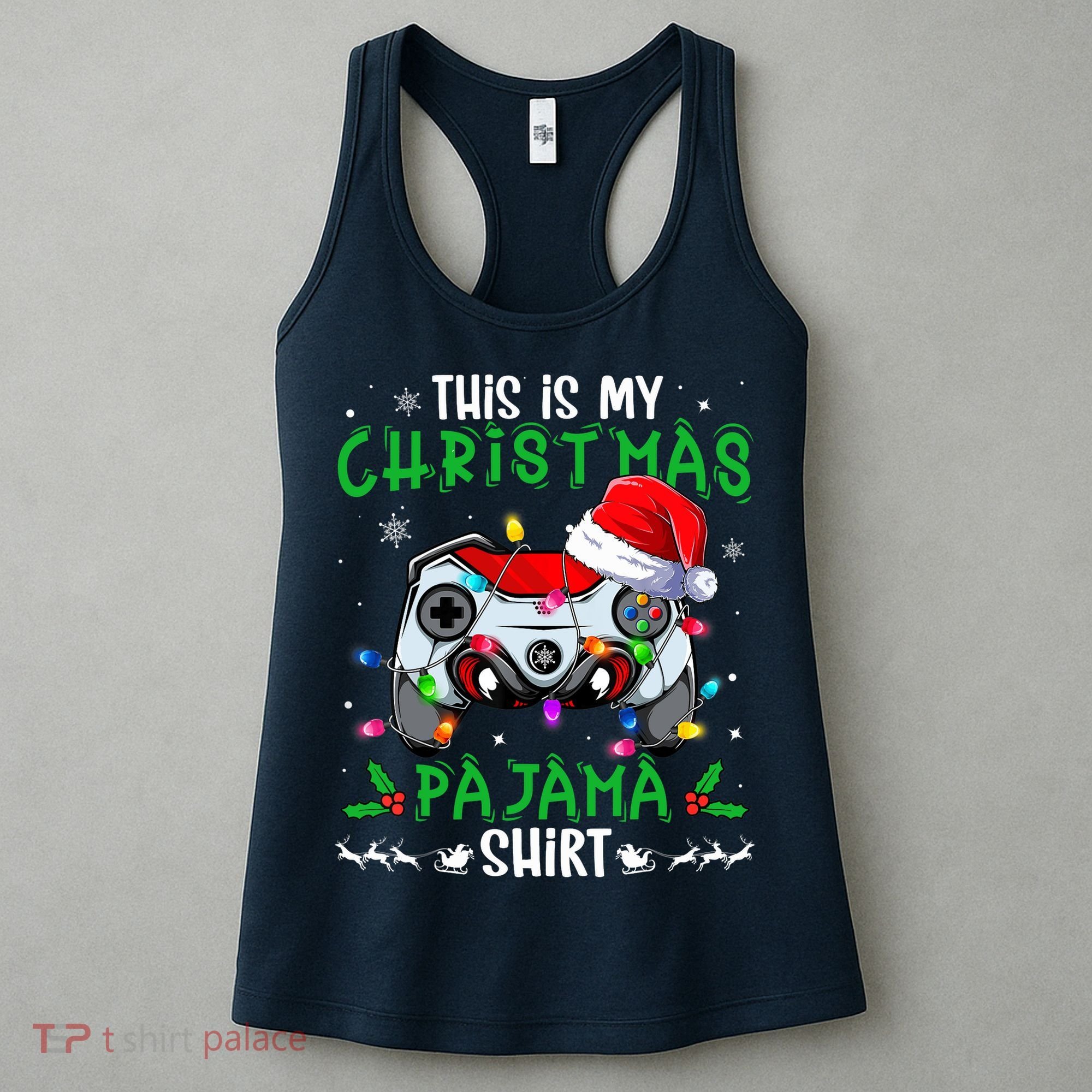 This Is My Christmas Pajama Video Game Gamer Boy Teens Women's Tank Top