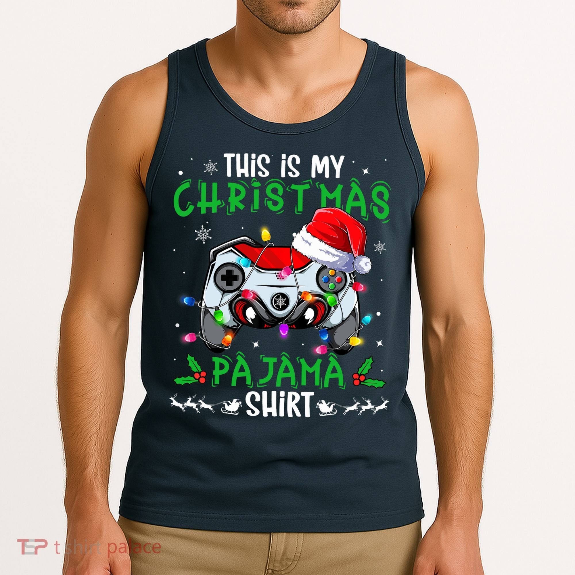 This Is My Christmas Pajama Video Game Gamer Boy Teens Tank Top