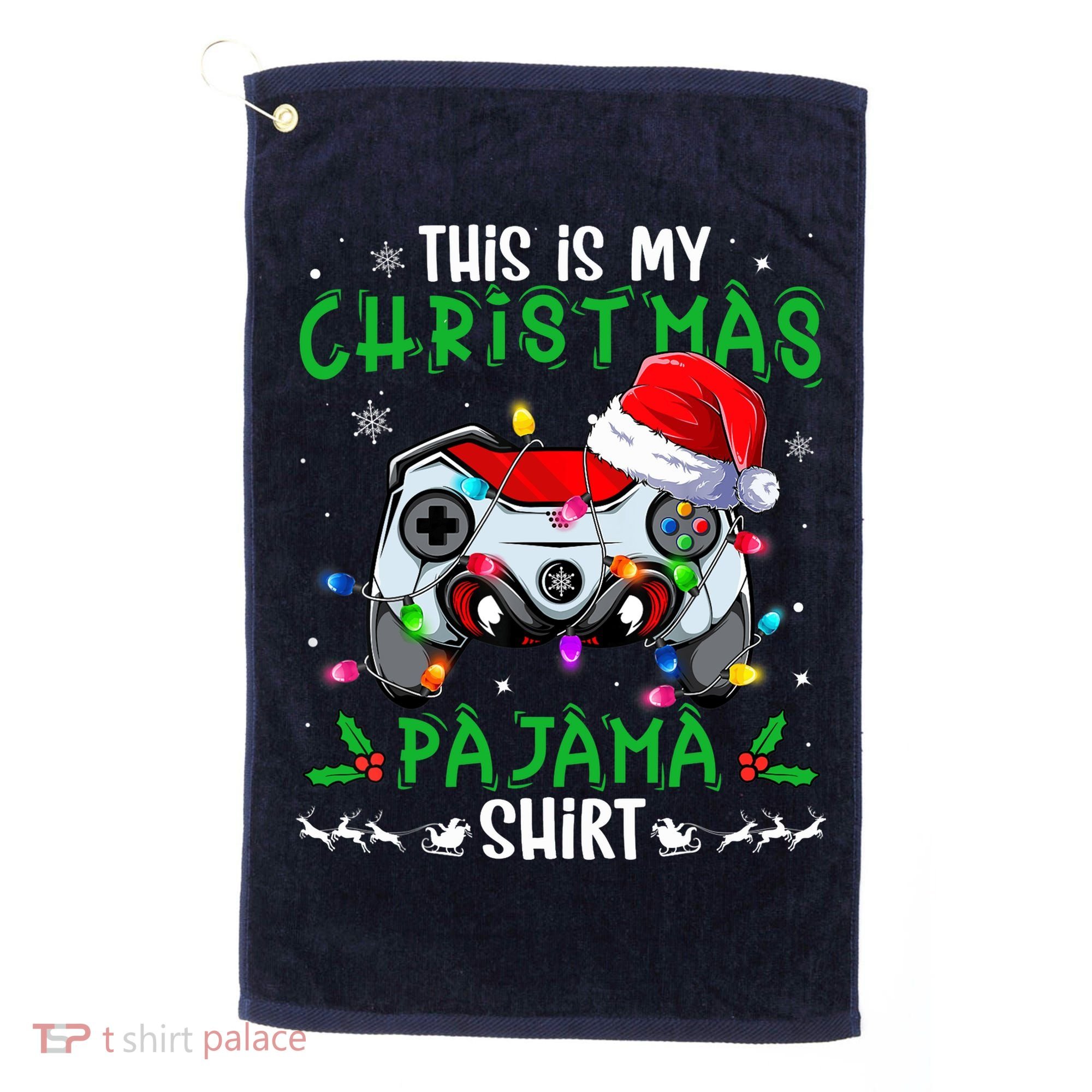 This Is My Christmas Pajama Video Game Gamer Boy Teens Golf Towel