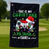 This Is My Christmas Pajama Video Game Gamer Boy Teens Golf Towel thumb 1