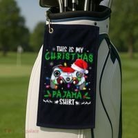 This Is My Christmas Pajama Video Game Gamer Boy Teens Golf Towel thumb 2