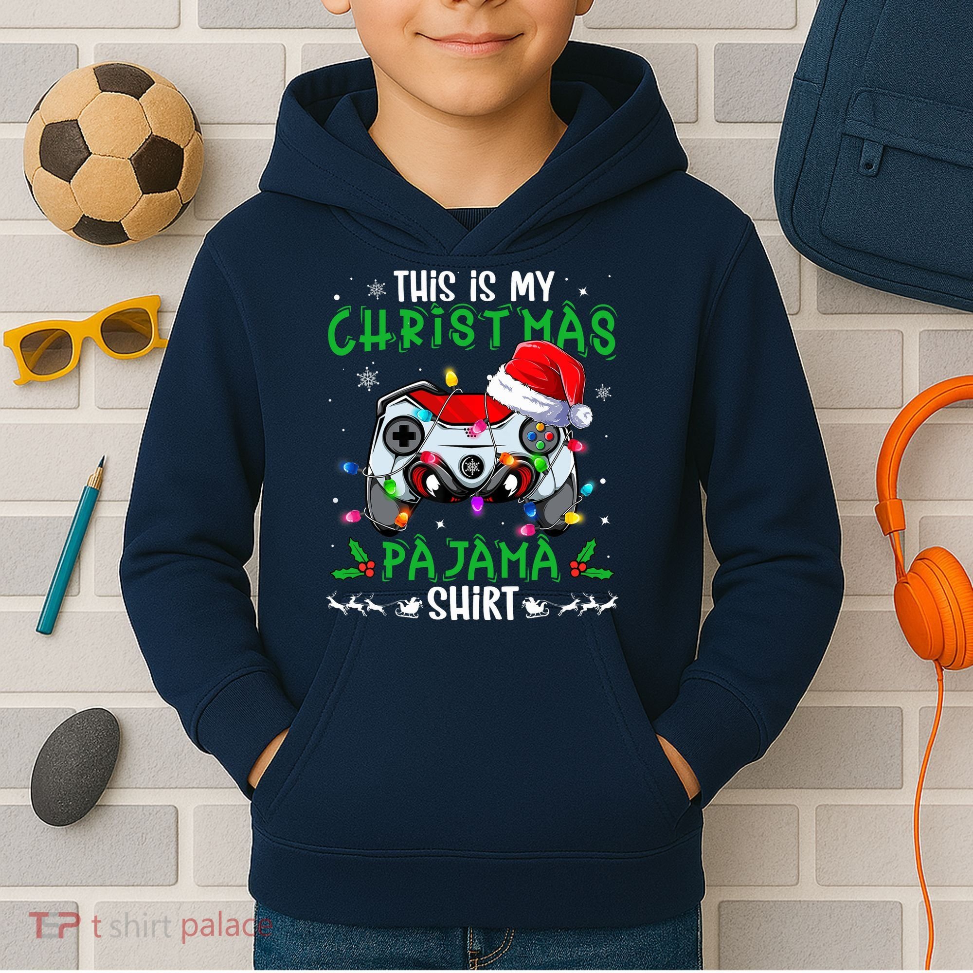 This Is My Christmas Pajama Video Game Gamer Boy Teens Kids Hoodie