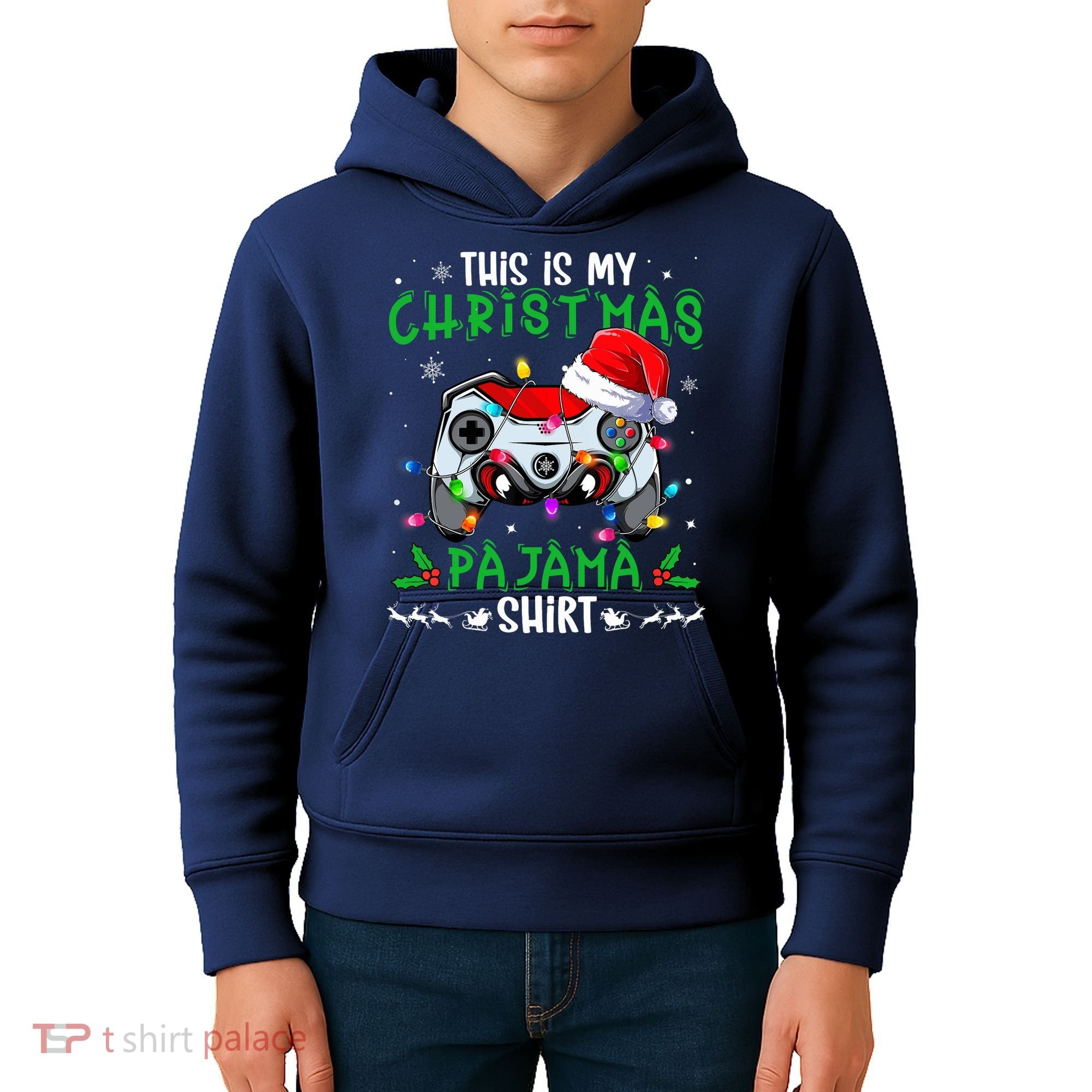 This Is My Christmas Pajama Video Game Gamer Boy Teens Kids Hoodie