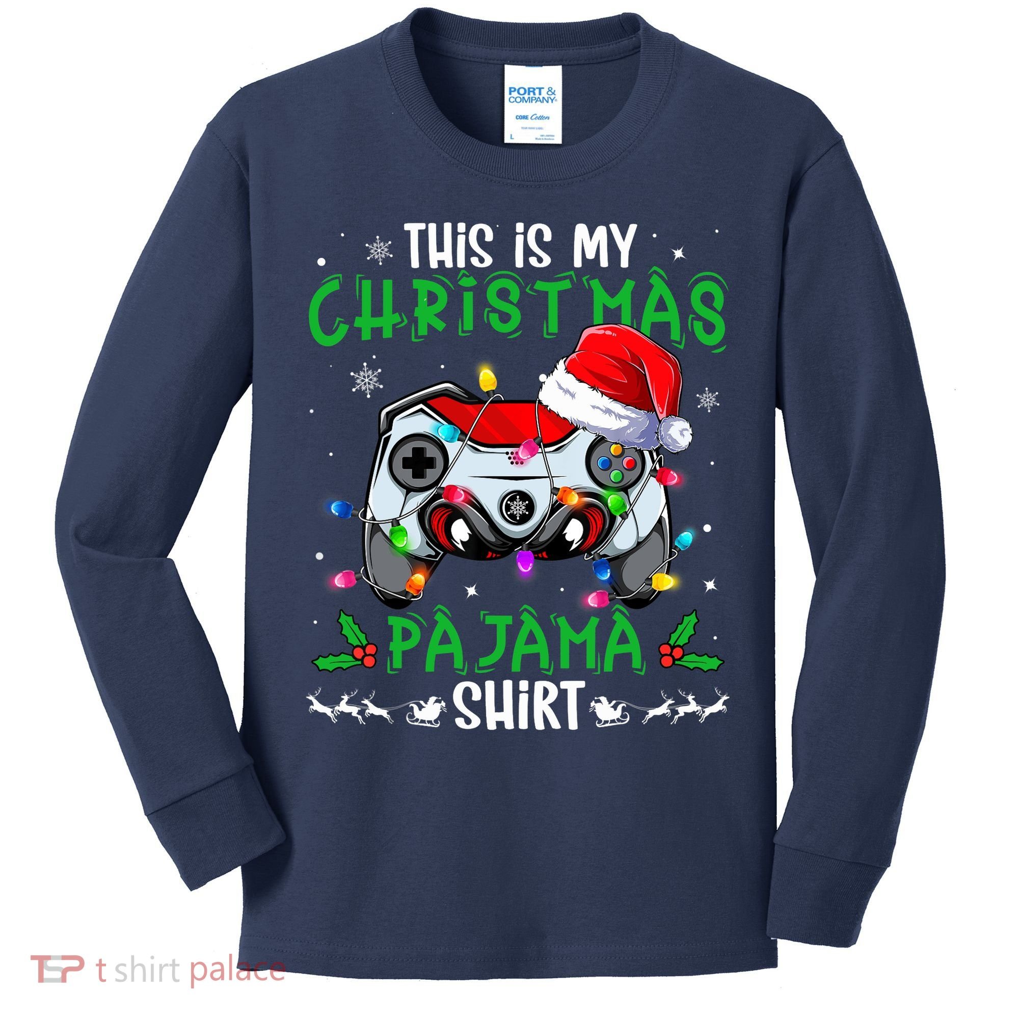 This Is My Christmas Pajama Video Game Gamer Boy Teens Kids Long Sleeve Shirt