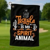 Tequila Is My Spirit Animal Golf Towel thumb 1