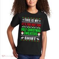 This Is My It's Too Hot For Ugly Christmas Sweater Kids T-Shirt thumb 2